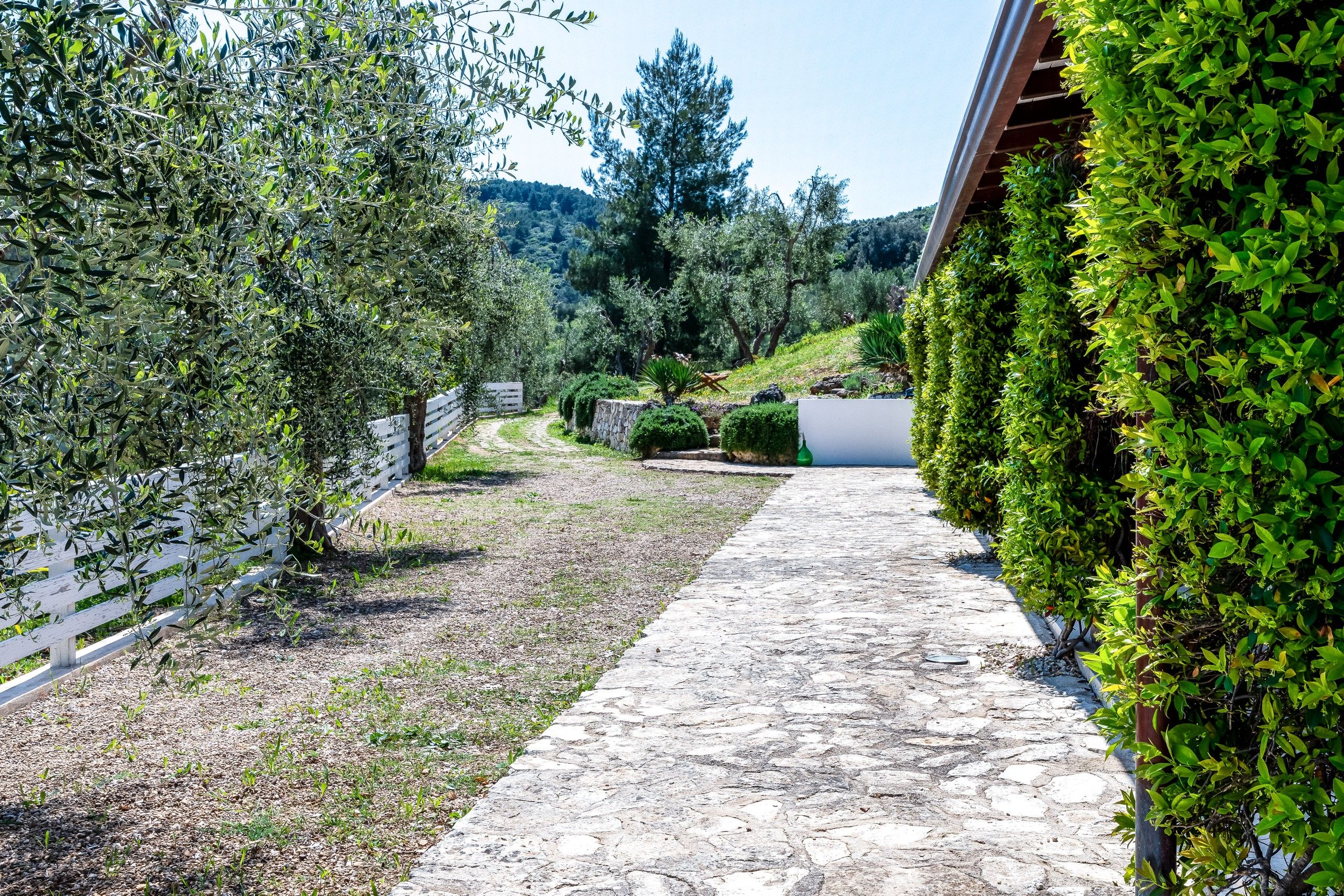 esterno camere con siepe del B&B Bed and Breakfast Shanti Home Restaurant a due passi dal mare a Vieste immerso nella natura nel Gargano in Puglia