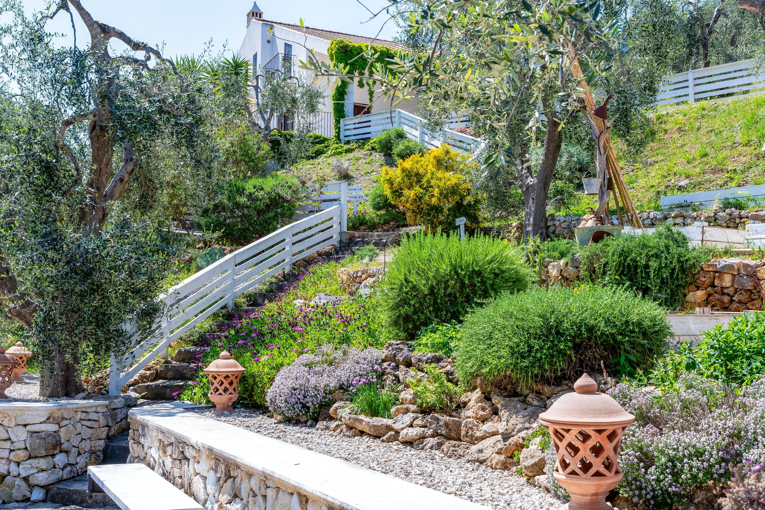 esterno giardino del B&B Bed and Breakfast Shanti Home Restaurant a due passi dal mare a Vieste immerso nella natura nel Gargano in Puglia