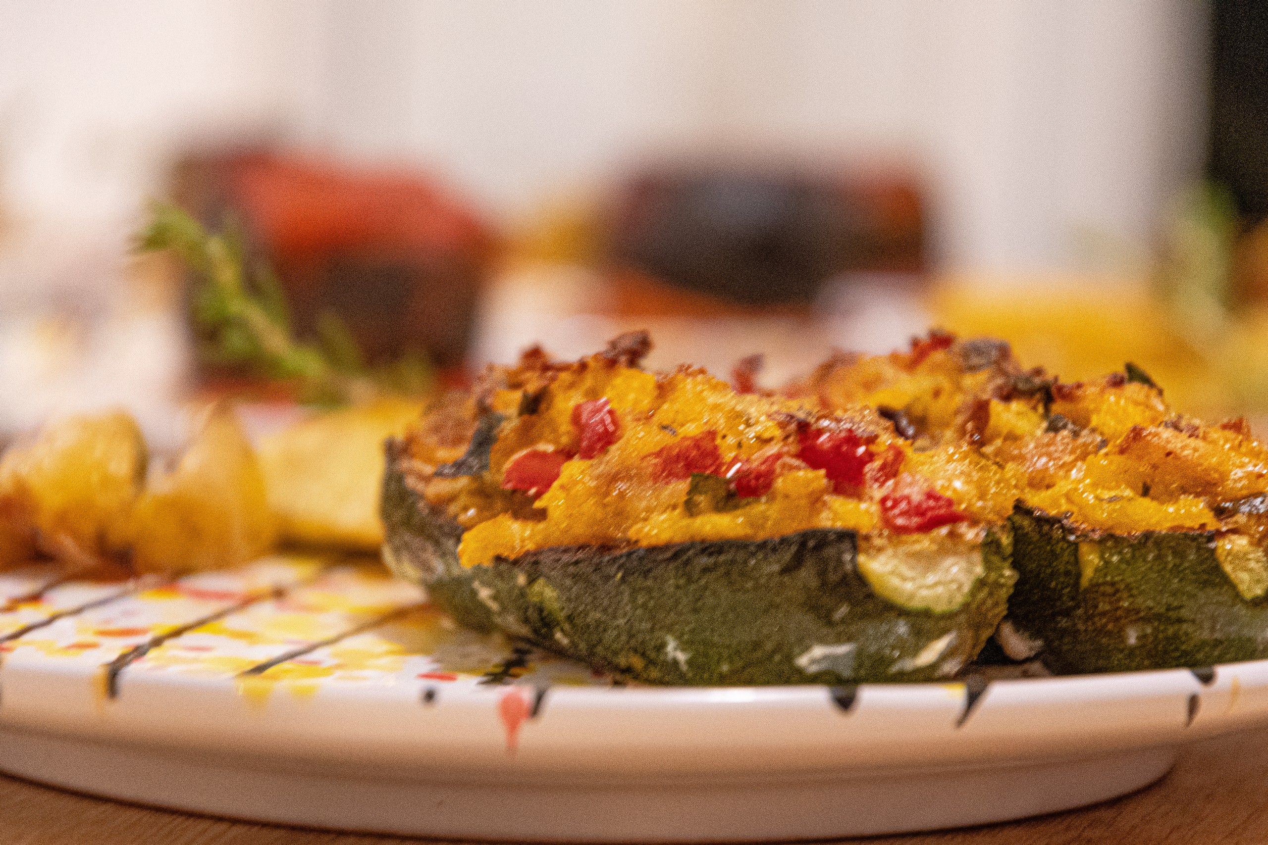 zucchine ripiene fresche durante la cena allo Shanti Home Restaurant B&B Bed and Breakfast a due passi dal mare a Vieste immerso nella natura nel Gargano in Puglia